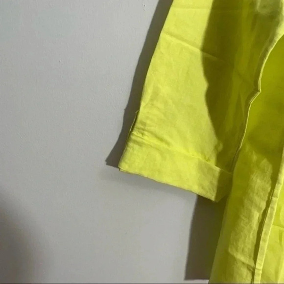 Ellen Tracy linen blend split V inverted pleat shirt Large - Picture 6 of 9